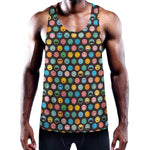 Colorful Emoji Faces Pattern Print Training Tank Top
