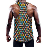 Colorful Emoji Faces Pattern Print Training Tank Top