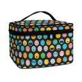 Colorful Emoji Faces Pattern Print Travel Makeup Bag