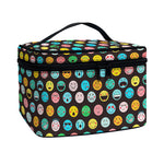 Colorful Emoji Faces Pattern Print Travel Makeup Bag
