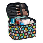Colorful Emoji Faces Pattern Print Travel Makeup Bag