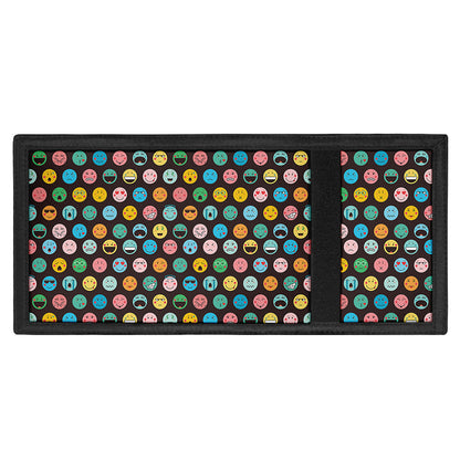 Colorful Emoji Faces Pattern Print Trifold Wallet