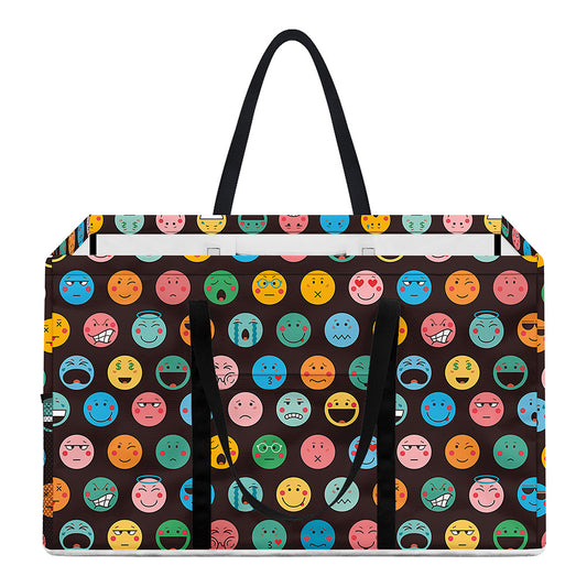 Colorful Emoji Faces Pattern Print Utility Tote Bag