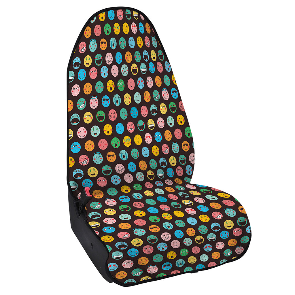 Colorful Emoji Faces Pattern Print Waterproof Car Seat Cover