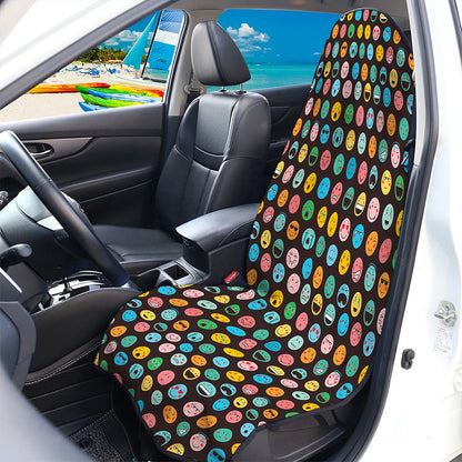 Colorful Emoji Faces Pattern Print Waterproof Car Seat Cover
