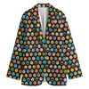 Colorful Emoji Faces Pattern Print Women's Blazer