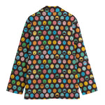 Colorful Emoji Faces Pattern Print Women's Blazer