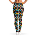Colorful Emoji Faces Pattern Print Women's Leggings