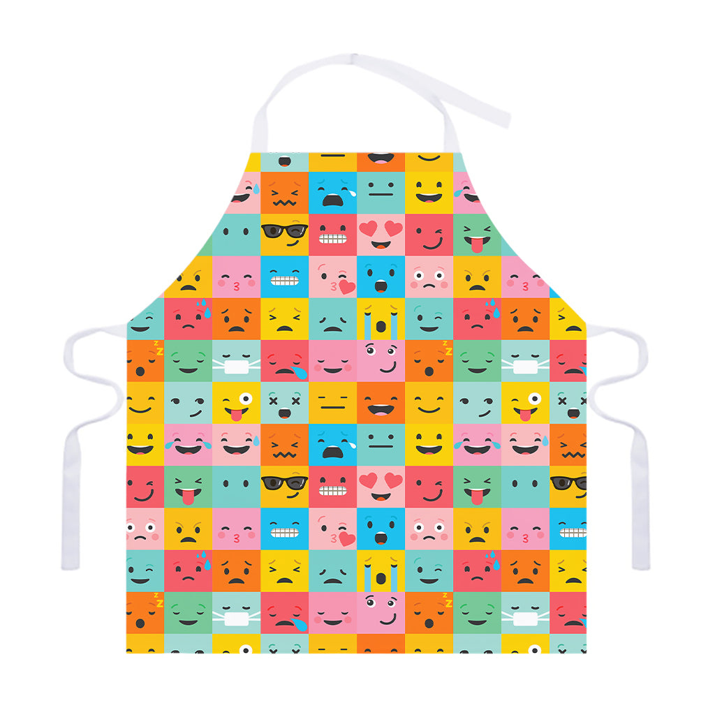 Colorful Emoji Pattern Print Adjustable Apron