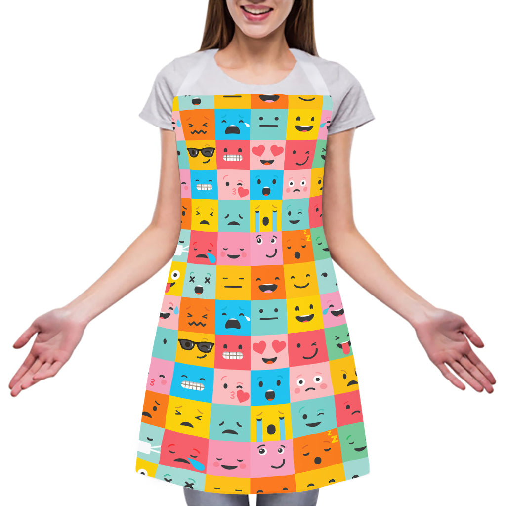 Colorful Emoji Pattern Print Adjustable Apron