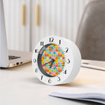 Colorful Emoji Pattern Print Alarm Clock