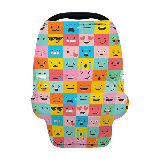 Colorful Emoji Pattern Print Baby Seat Cover