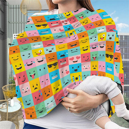 Colorful Emoji Pattern Print Baby Seat Cover