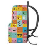 Colorful Emoji Pattern Print Backpack