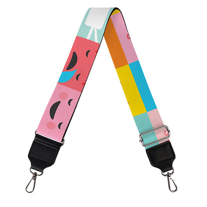 Colorful Emoji Pattern Print Bag Strap