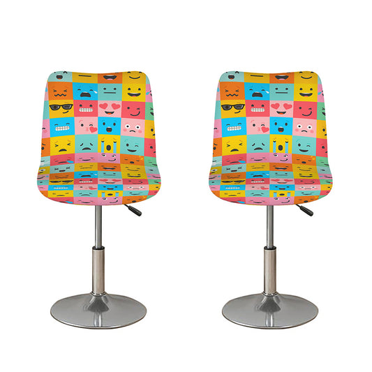 Colorful Emoji Pattern Print Bar Stool Covers