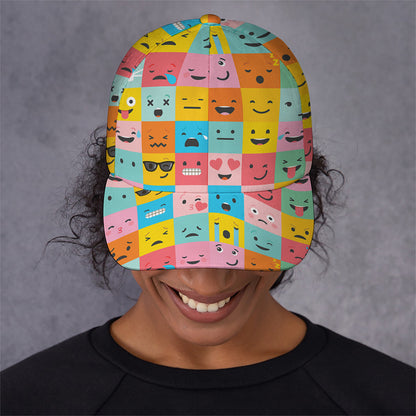Colorful Emoji Pattern Print Baseball Cap