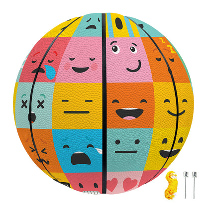 Colorful Emoji Pattern Print Basketball