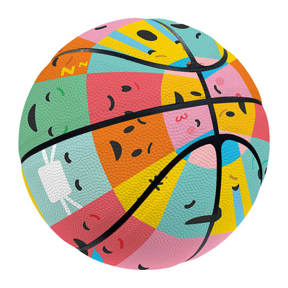 Colorful Emoji Pattern Print Basketball
