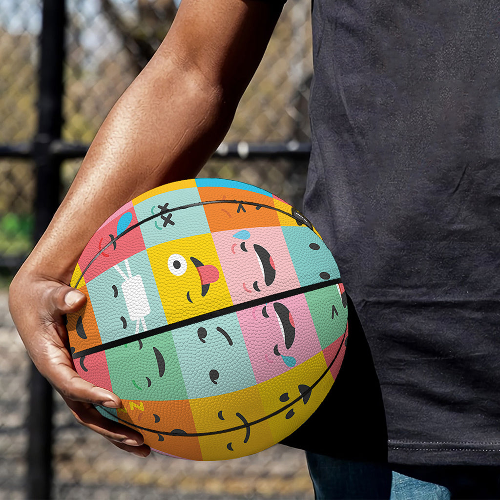 Colorful Emoji Pattern Print Basketball