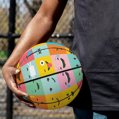 Colorful Emoji Pattern Print Basketball
