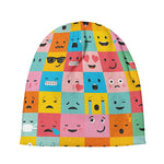 Colorful Emoji Pattern Print Beanie