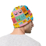 Colorful Emoji Pattern Print Beanie