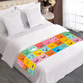 Colorful Emoji Pattern Print Bed Runner