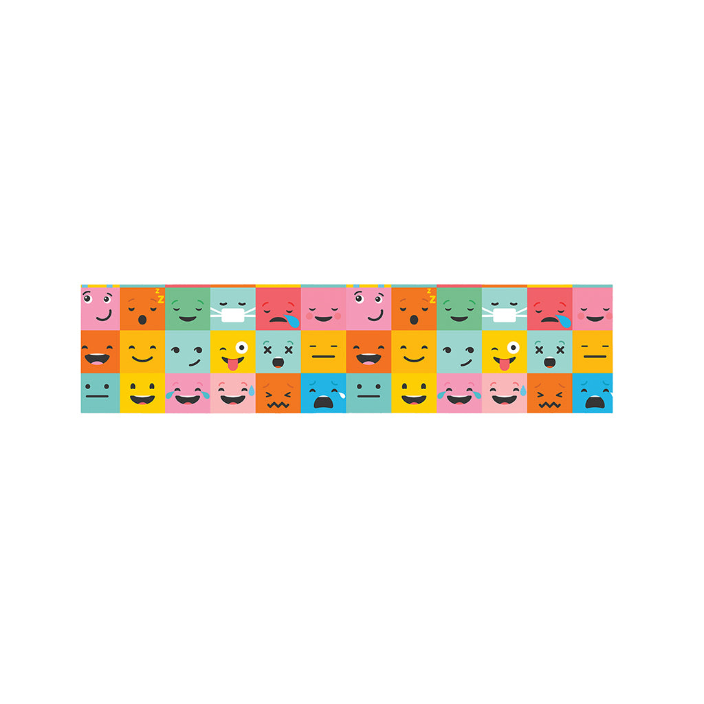 Colorful Emoji Pattern Print Bed Runner