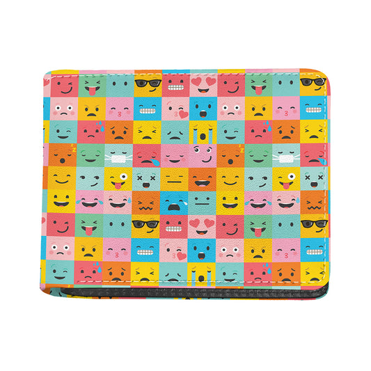Colorful Emoji Pattern Print Bifold Wallet