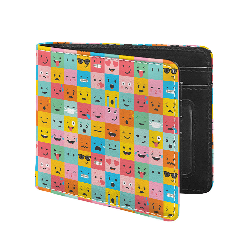 Colorful Emoji Pattern Print Bifold Wallet