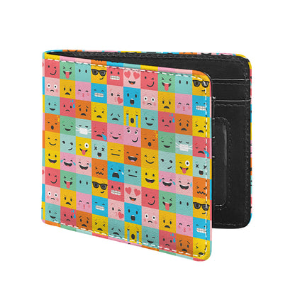Colorful Emoji Pattern Print Bifold Wallet