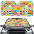 Colorful Emoji Pattern Print Car Windshield Sun Shade