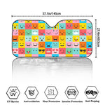 Colorful Emoji Pattern Print Car Windshield Sun Shade