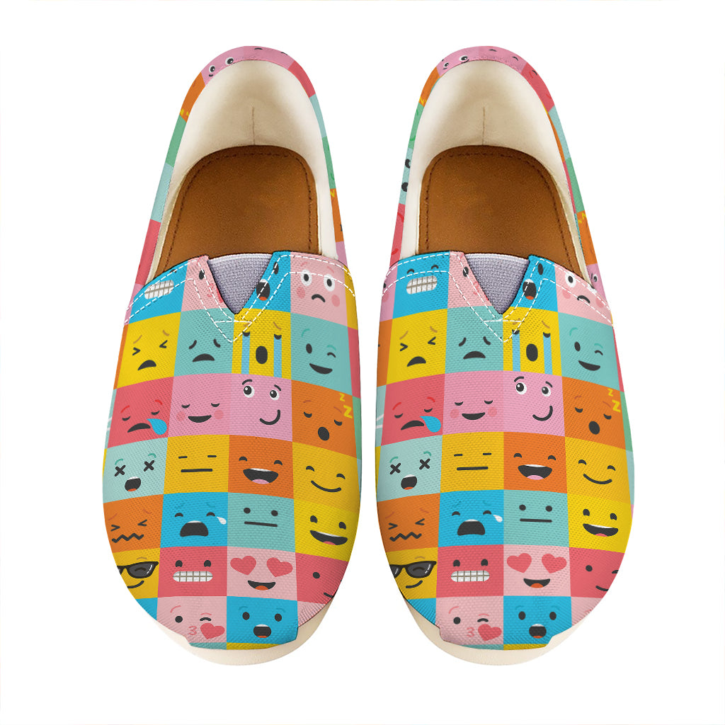 Colorful Emoji Pattern Print Casual Shoes