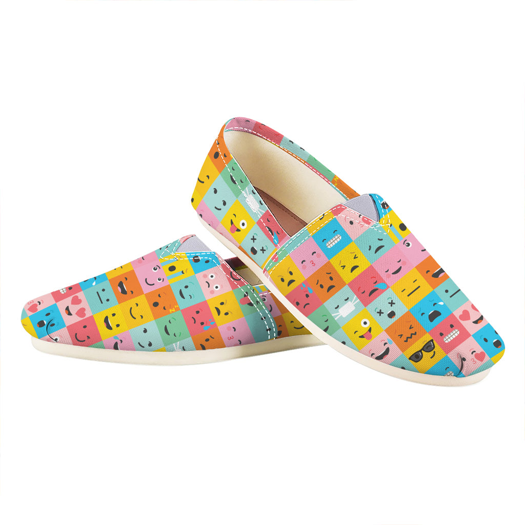 Colorful Emoji Pattern Print Casual Shoes