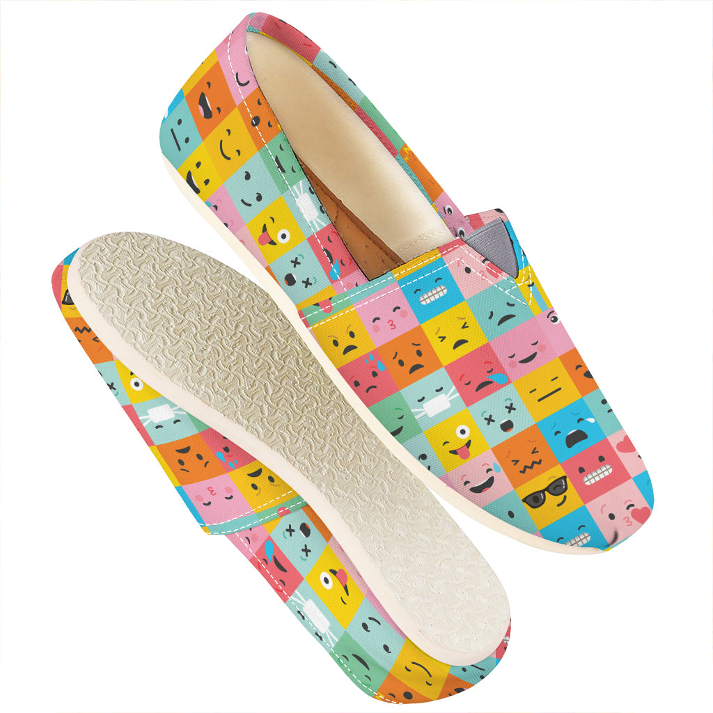 Colorful Emoji Pattern Print Casual Shoes