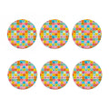 Colorful Emoji Pattern Print Coaster Set