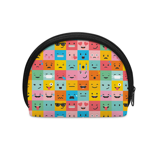 Colorful Emoji Pattern Print Coin Purse