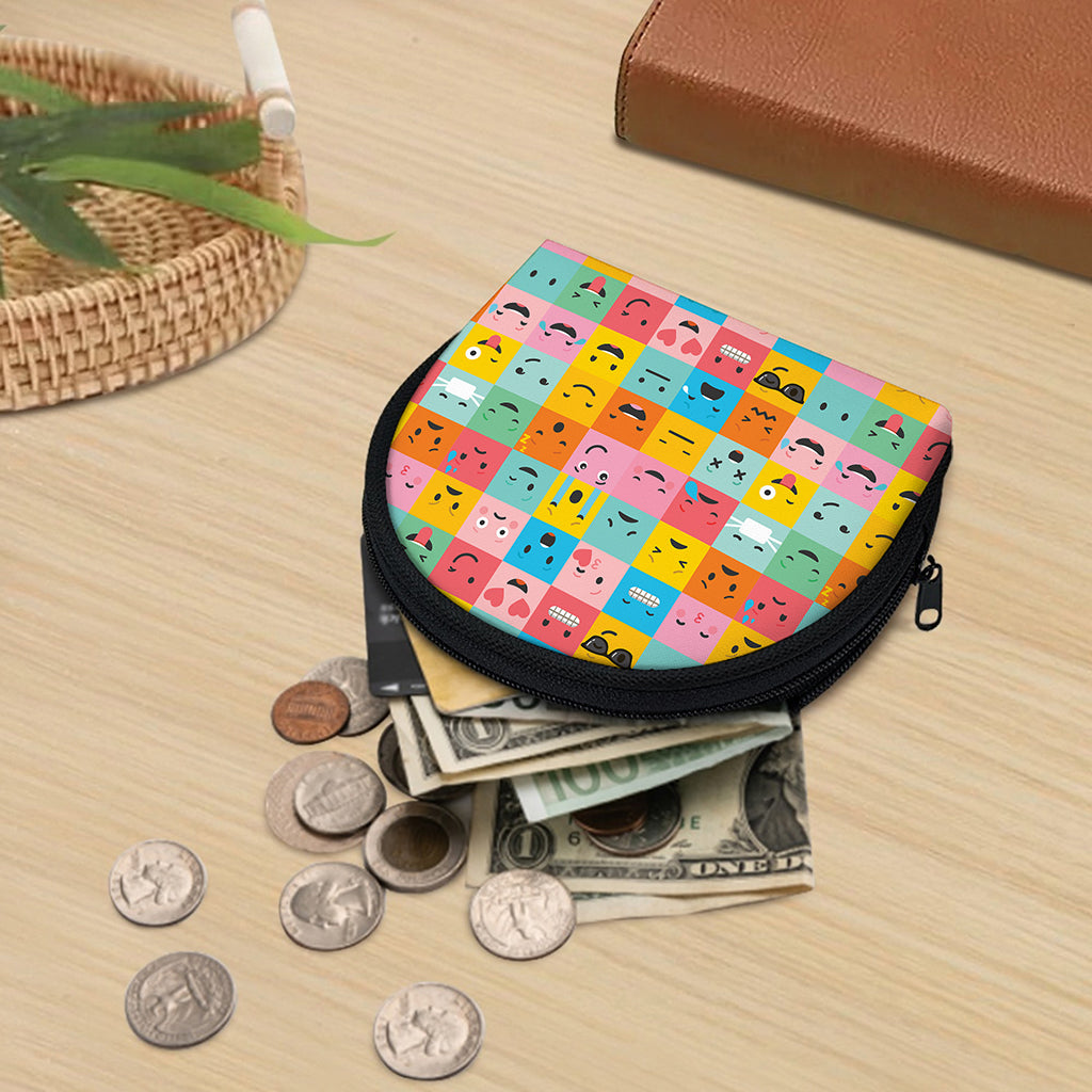 Colorful Emoji Pattern Print Coin Purse
