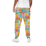 Colorful Emoji Pattern Print Cotton Pants