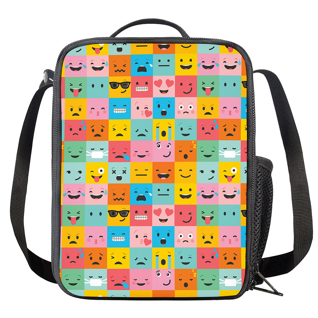 Colorful Emoji Pattern Print Crossbody Lunch Bag