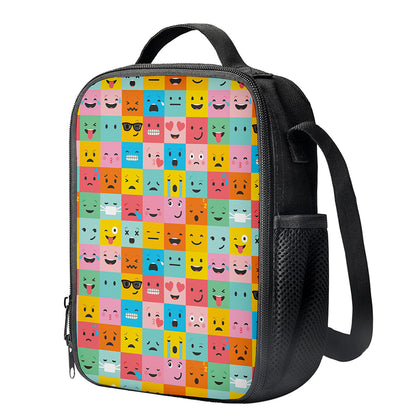Colorful Emoji Pattern Print Crossbody Lunch Bag