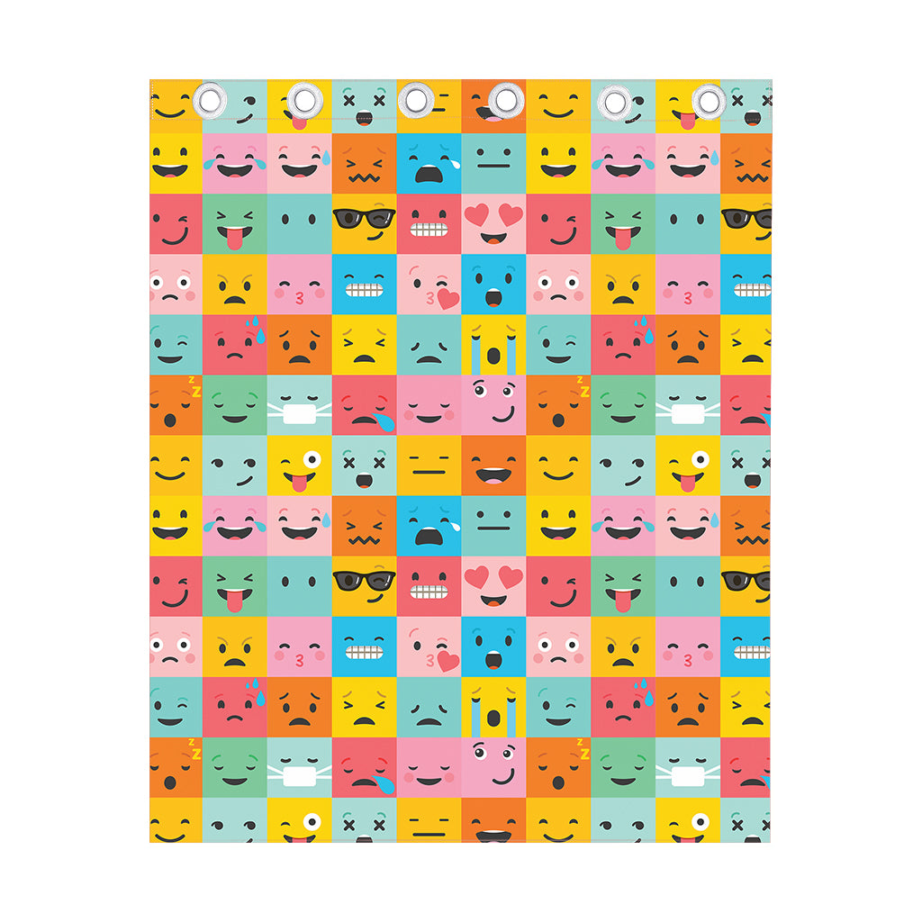 Colorful Emoji Pattern Print Curtain