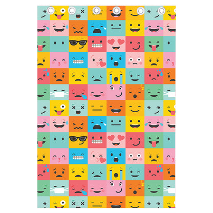 Colorful Emoji Pattern Print Curtain
