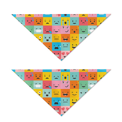 Colorful Emoji Pattern Print Dog Bandana