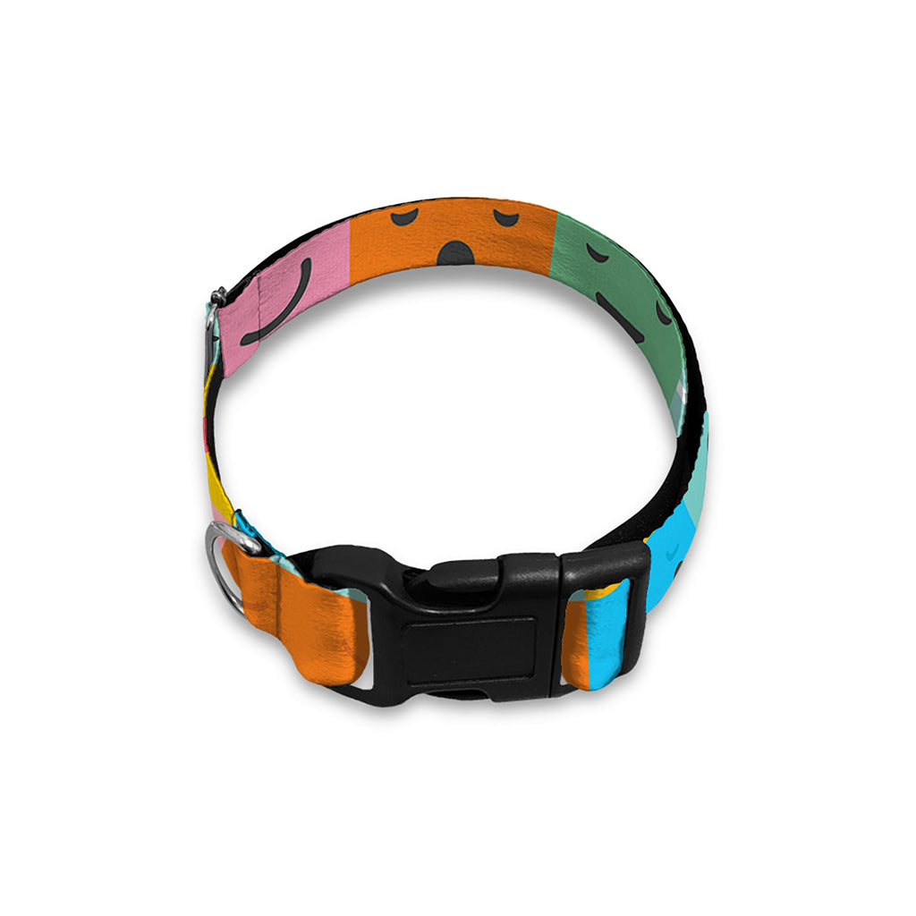 Colorful Emoji Pattern Print Dog Collar