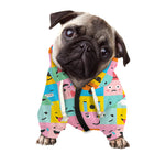 Colorful Emoji Pattern Print Dog Zip Up Hoodie