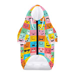 Colorful Emoji Pattern Print Dog Zip Up Hoodie