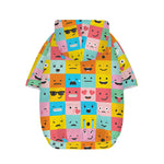 Colorful Emoji Pattern Print Dog Zip Up Hoodie